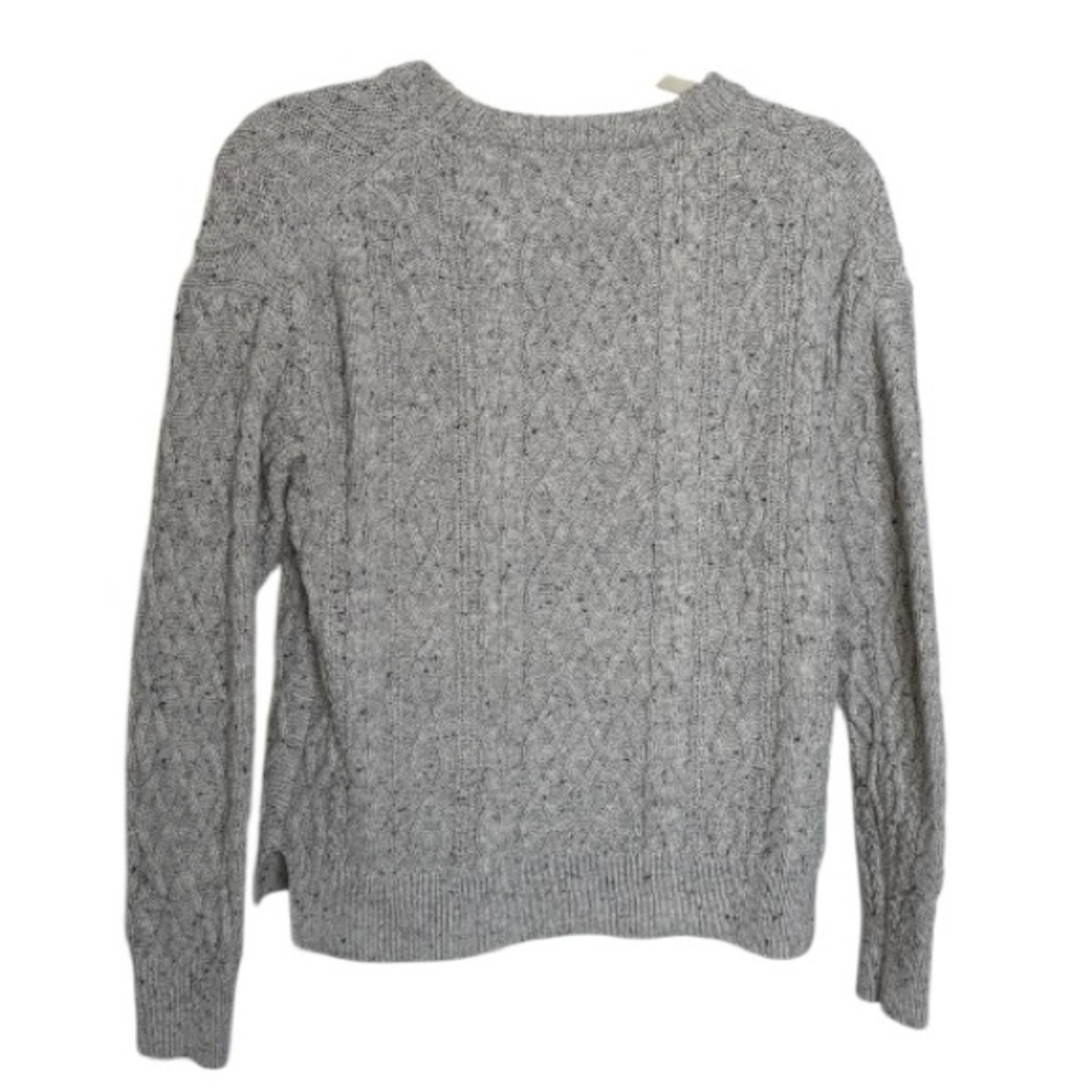 J. Crew Gray Fisherman Cable Crewneck Sweater Size Small